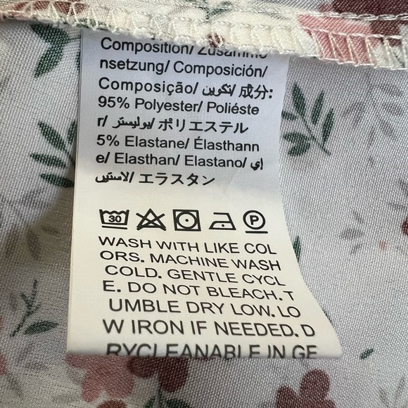 SHEIN White Cream Smocked Peplum Blouse - Picture 7 of 8